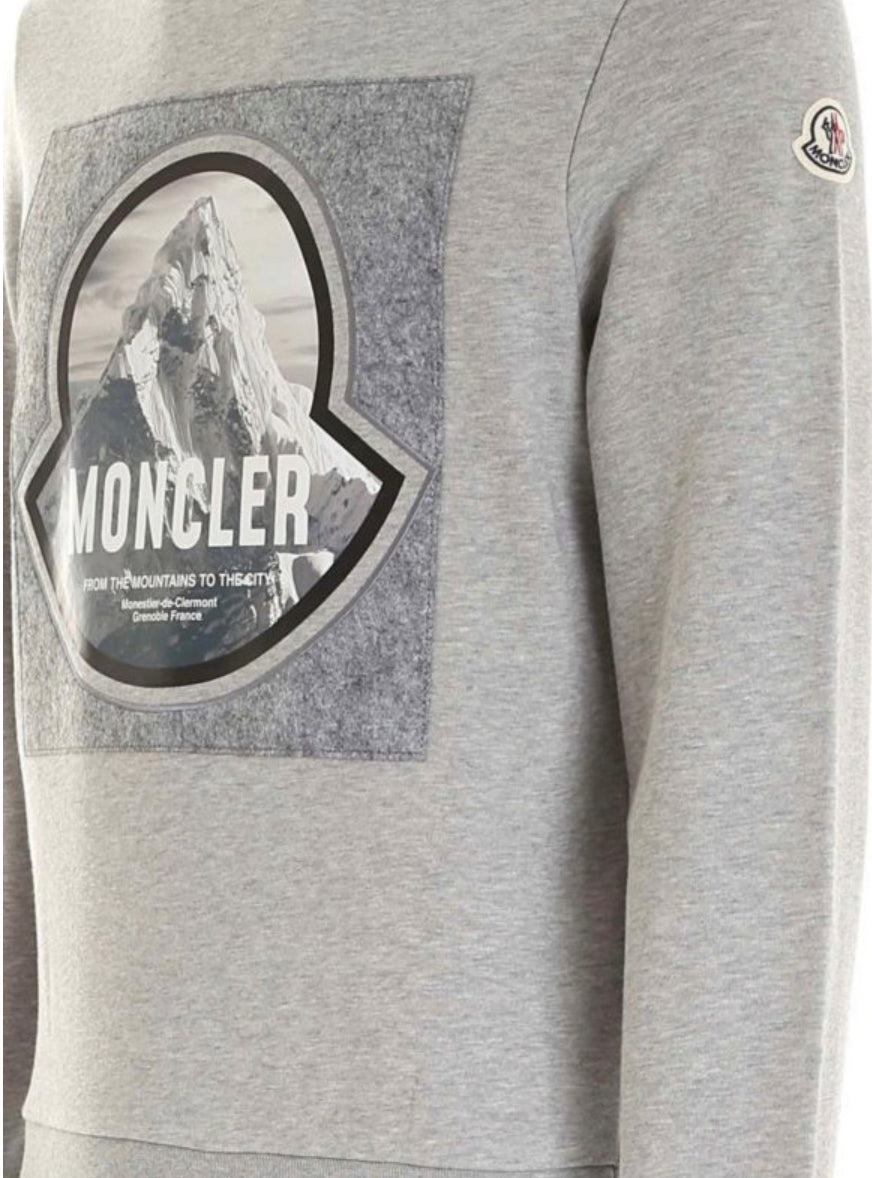 Moncler Mountain Graphic Sweatshirt Grey
