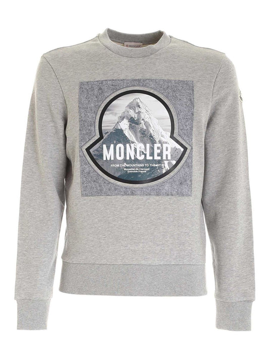 Moncler Mountain Graphic Sweatshirt Grey
