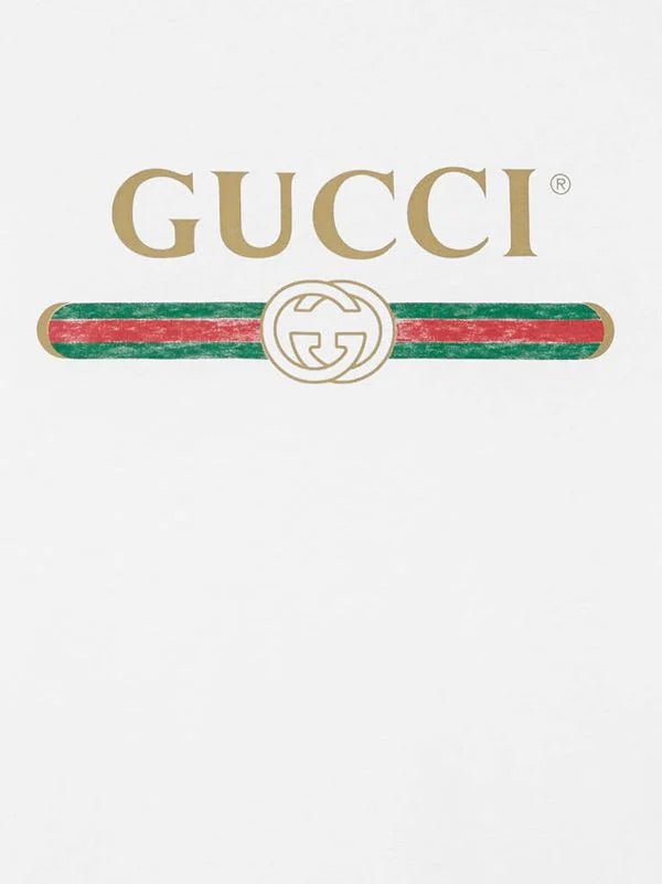 Gucci Distressed Logo T-Shirt White